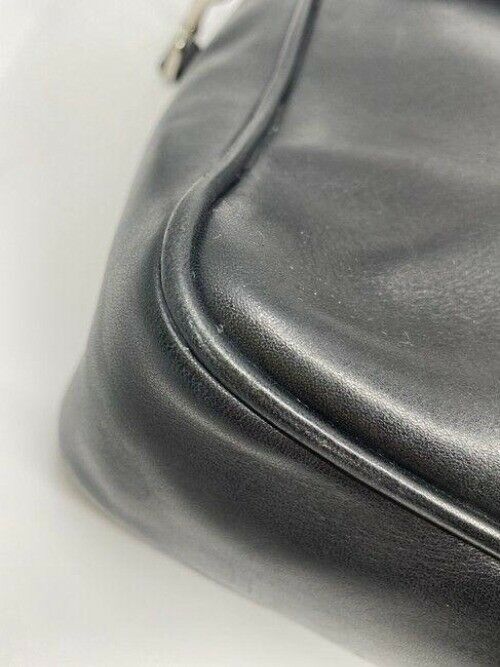 coach vintage black leather messenger bag