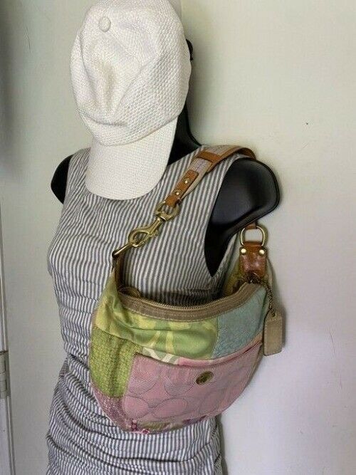Coach Patched Multicolor Fabric Shoulder Bag