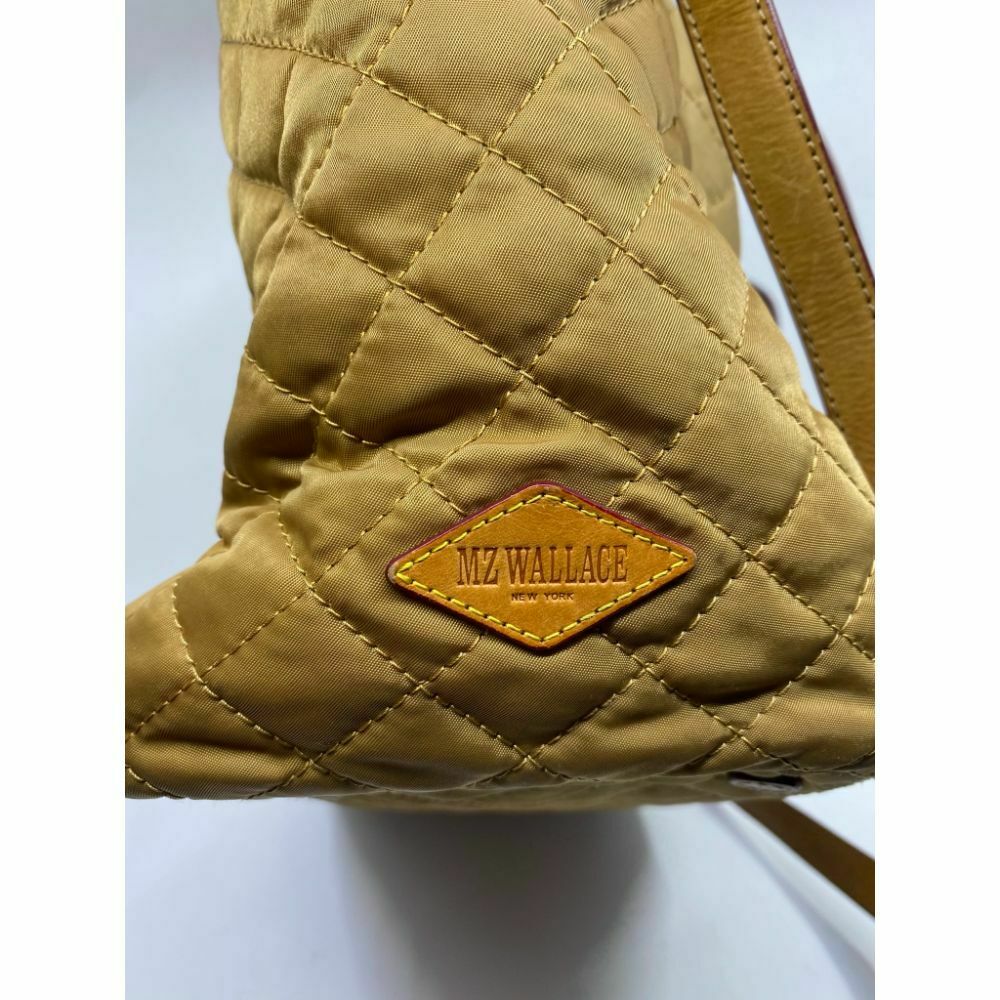 MZ WALLACE XL Light Brown Quilted Tote Bag w/ Leather Trim And Crossbody Strap