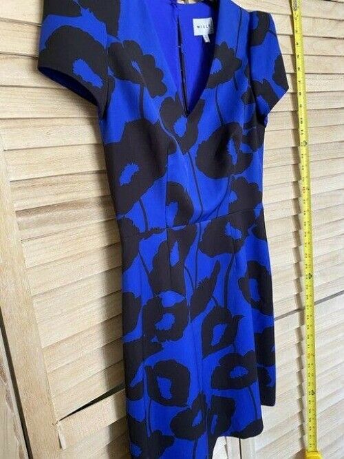 milly blue black new printed msrp short formal dress