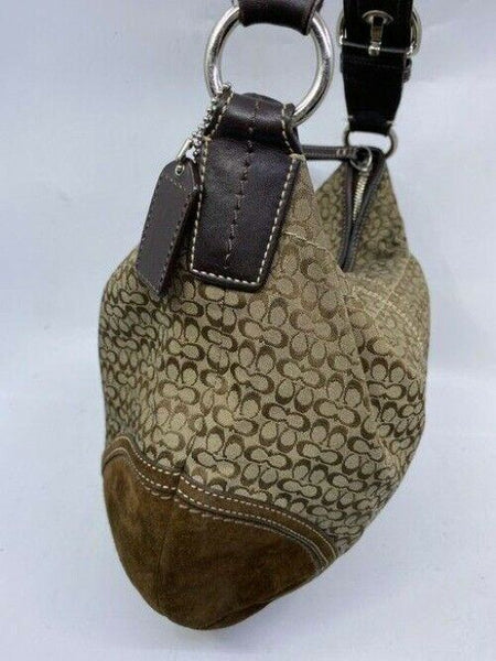 Coach Medium Tote Msrp Brown Beige Jacquard Fabric Shoulder Bag