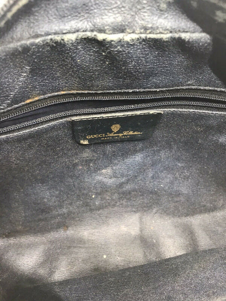 GUCCI Vintage Navy  Shoulder Bag All Over Signature