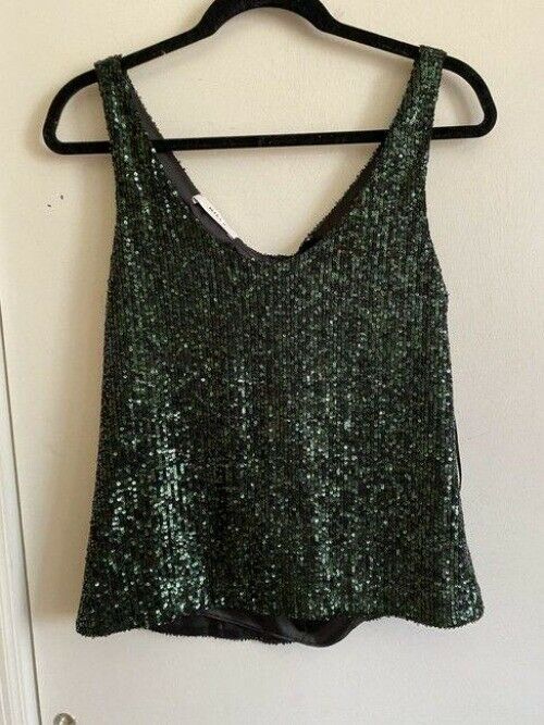 milly green new sequined msrp tank topcami