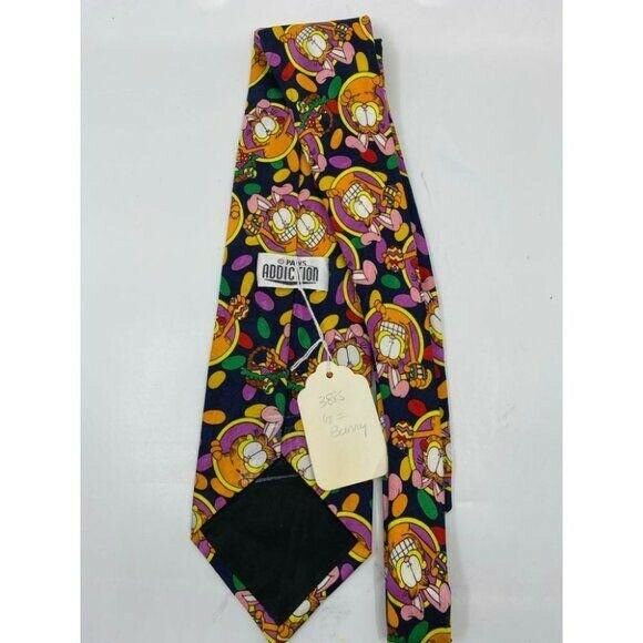 NWT Garfield Neck Tie Bunny Navy Orange Purple