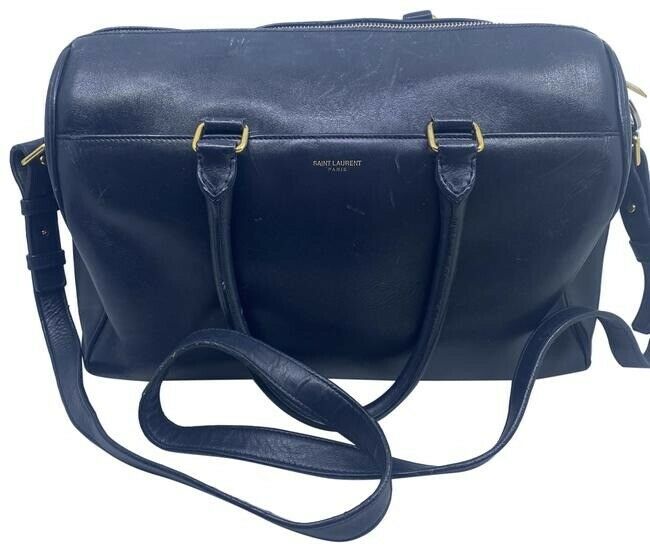 Saint Laurent Boston Black Leather Cross Body Bag