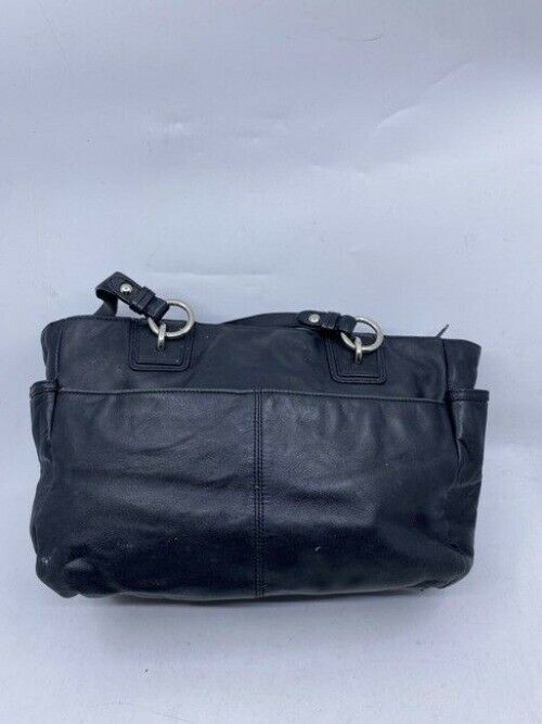 Coach Classic Side Zipper Black Leather Shoulder Bag