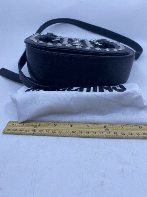 Love Moschino Studded Black Leather Cross Body Bag