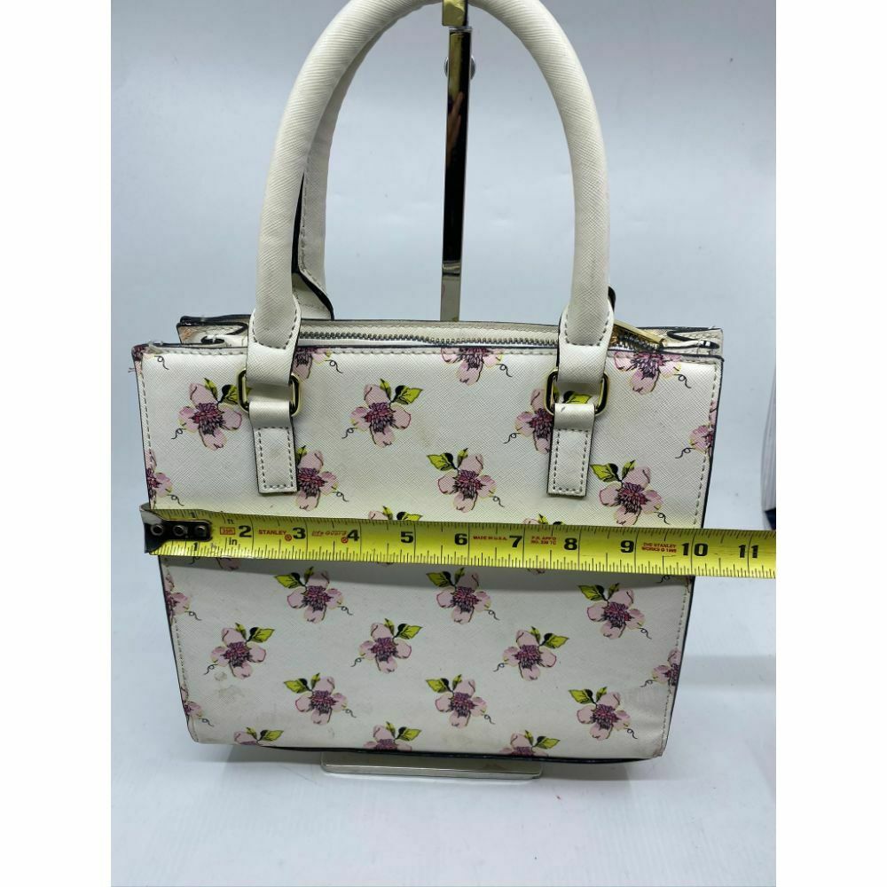 BETSEY JOHNSON Faux Leather White Embellished Tote Bag