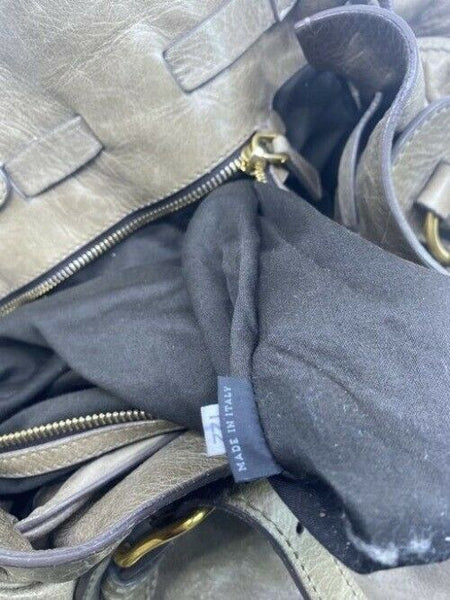 Miu Miu Tote Alluminio Vitello Peggy Bow Tan Leather Shoulder Bag