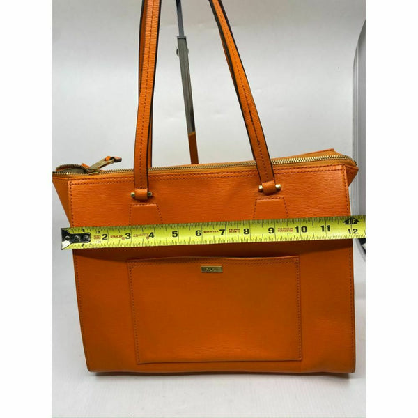 Lauren Ralph Lauren Orange Large Leather Shoulder Bag
