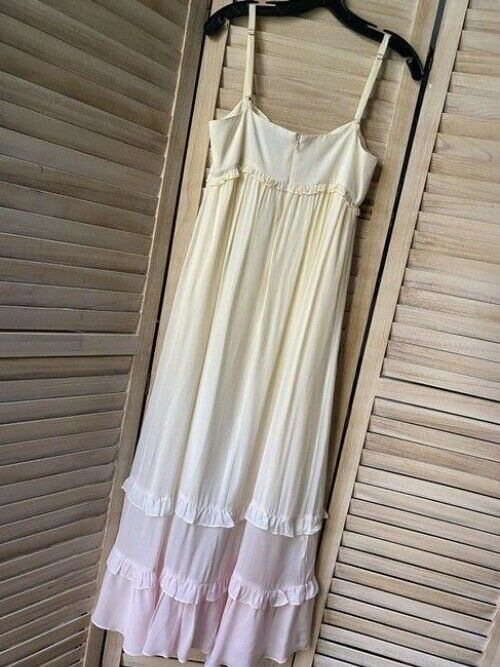nicole miller pink cream long msrp mid length formal dress