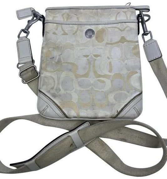Coach Simple Beige Fabric Cross Body Bag