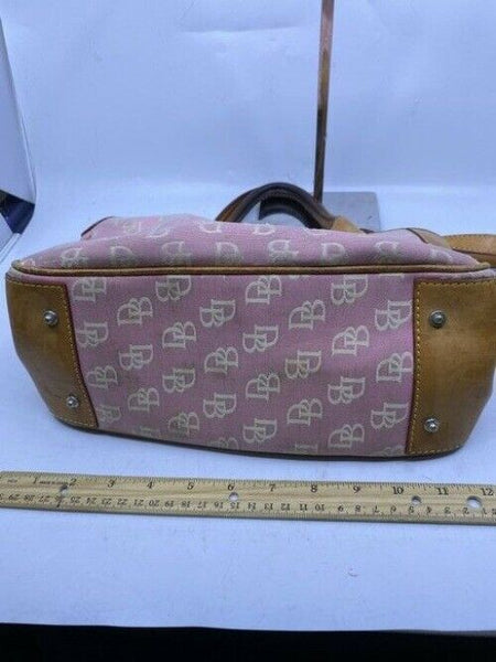 Dooney And Bourke Dual Purpose Pink Canvas Shoulder Bag