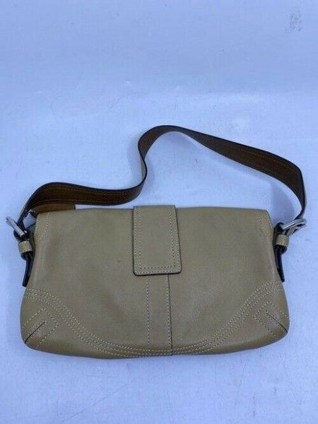 coach mini purse tan leather hobo bag