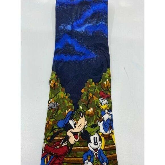 NWOT Disney Novelty Green Blue Neck Tie 100% Silk