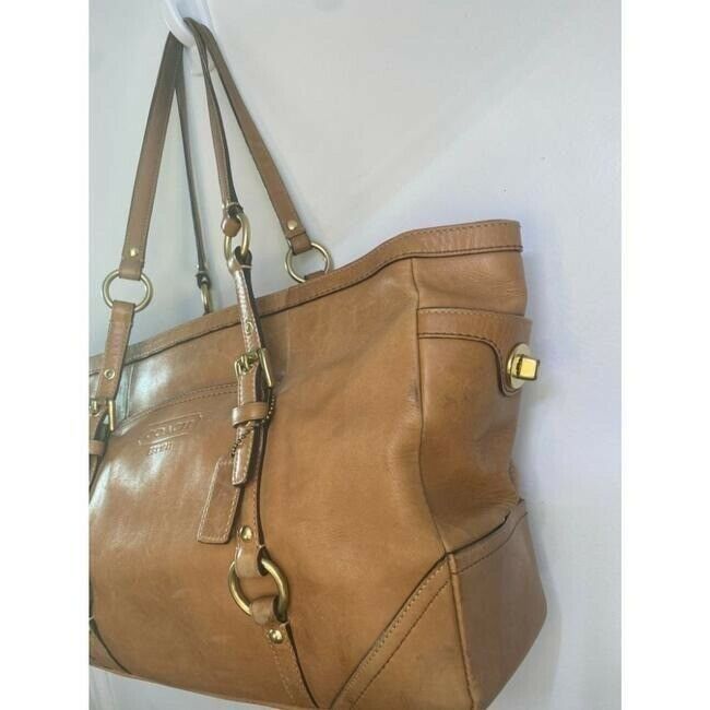 COACH Large Orange Leather Shoulder Bag
