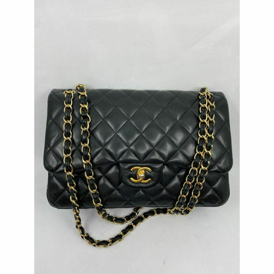 CHANEL JUMBO Black Lamb Skin Double Flap Msrp 7,000