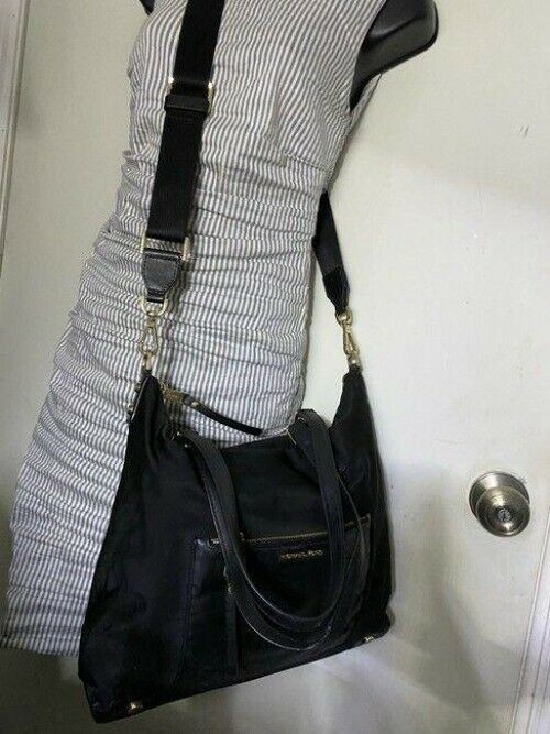 michael kors large shoulder black nylon cross body bag