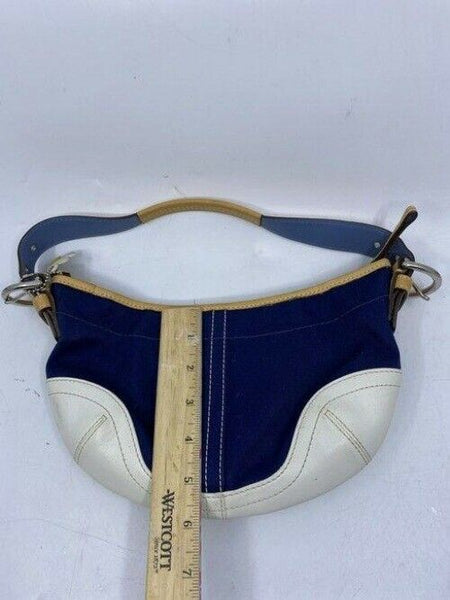 Coach Small Handbag Blue White Hobo Bag