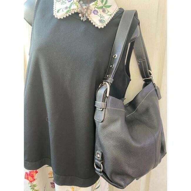 Coach Large Black Leather Hobo Bag