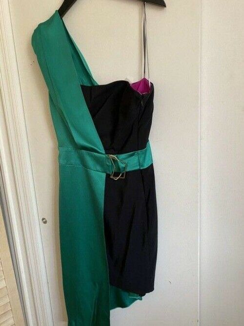 Cushnie Et Ochs Green Black Nwot Small Msrp Short Cocktail Dress