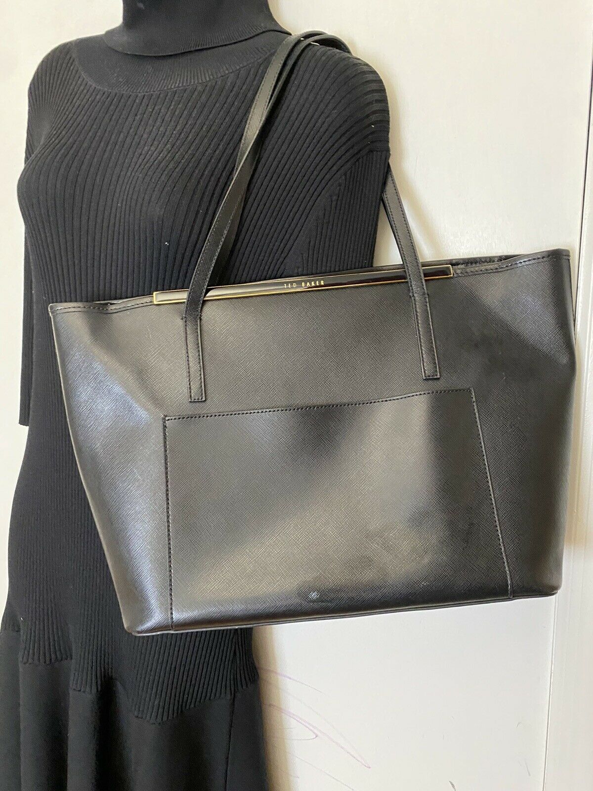 Ted Baker XL Black Saffiano Tote Bag