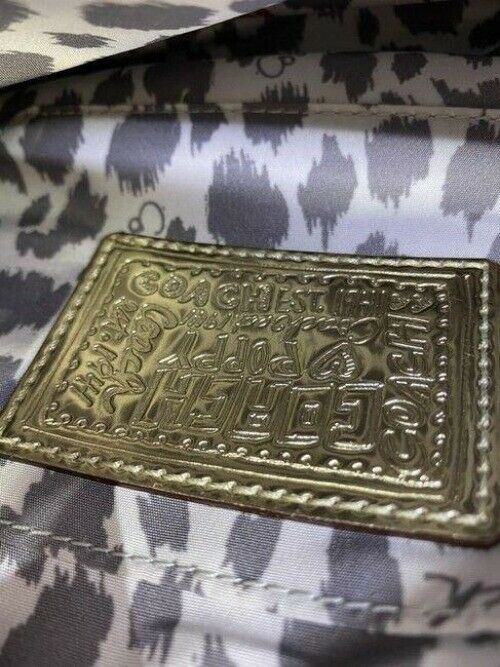 coach small gold leather cross body bag