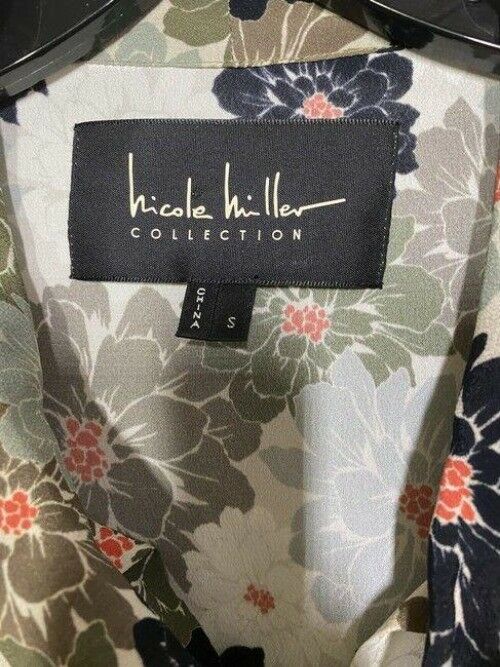 nicole miller multicolor new ls floral msrp sample small blouse