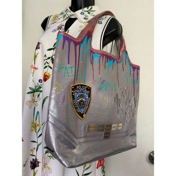 Botkier Leather Handbag Customized W Graffiti