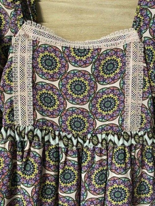Nicole Miller Multicolor New Peasant Small Msrp Short Casual Dress