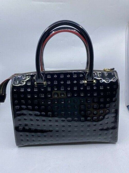 Arcadia Handbag Made In Italy Black Patent Leather Tote