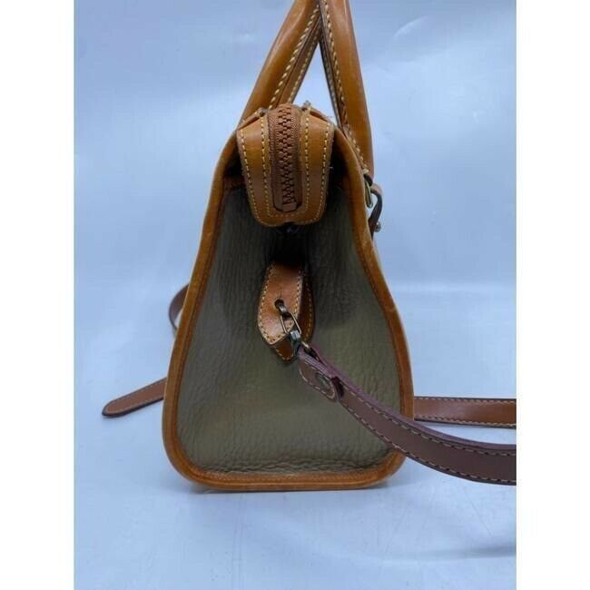 dooney and bourke vintage gray brown leather cross body bag