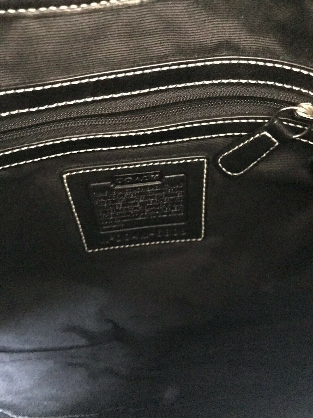 Coach Black Fabric Signature hand bag