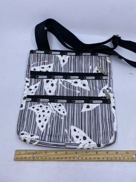 Lesportsac Triple Pocket Gray Nylon Cross Body Bag