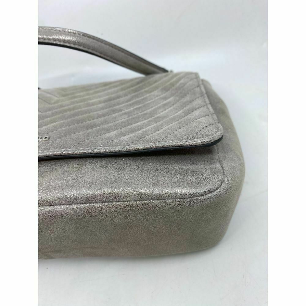 Karl Lagerfeld Gray Silver Leather Shoulder Bag