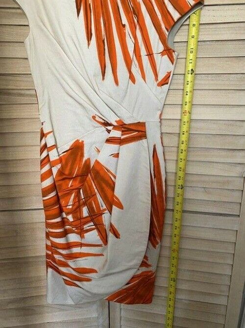 Lela Rose Orange Beige Symmetrical Small Short Casual Dress