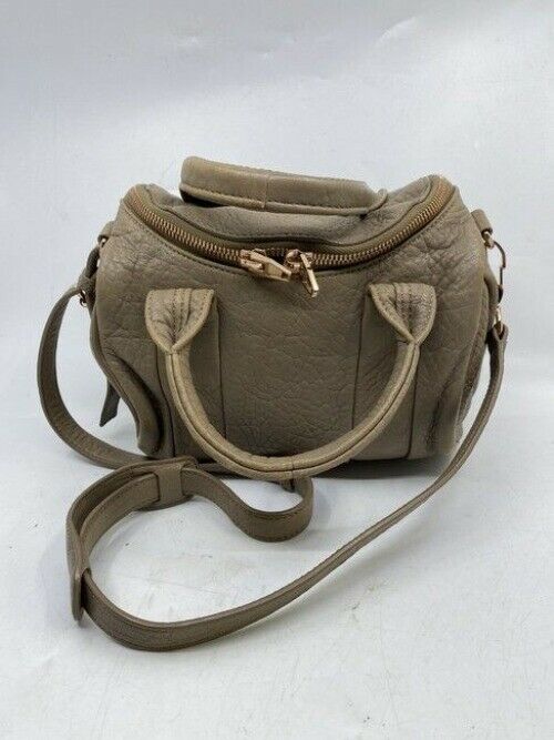 Alexander Wang Pebbled Rockie Latte Rose Gold Hardware Beige Lambskin Leather Cr