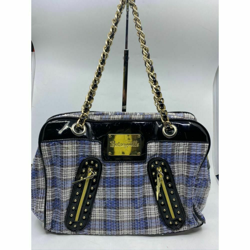 BETSEY JOHNSON Faux Leather Multicolor Embellished Tote Bag