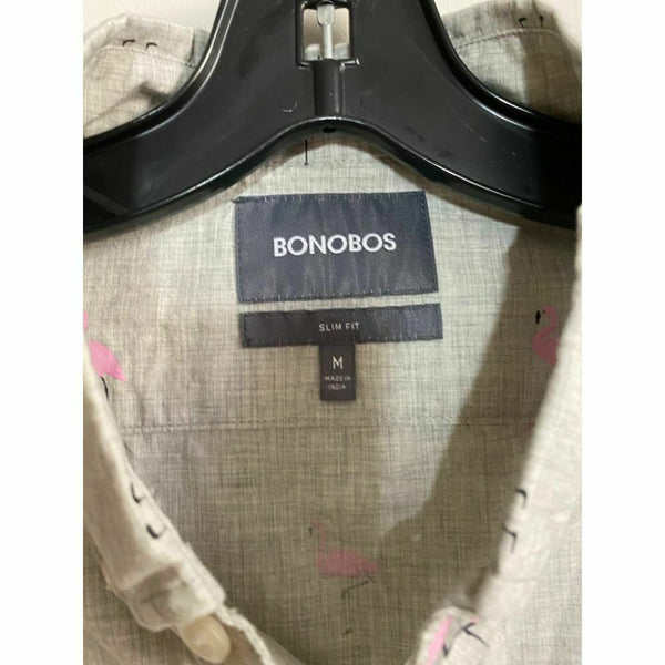 BONOBOS Gray Pink Printed Long Sleeve Button Down Shirt Size M