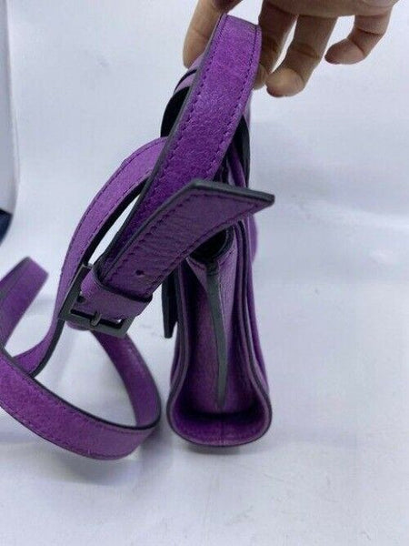 Nicole Miller Nwot Msrp Purple Leather Cross Body Bag