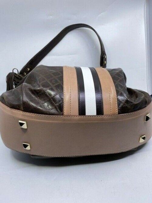 lamb l large brown leather shoulder bag