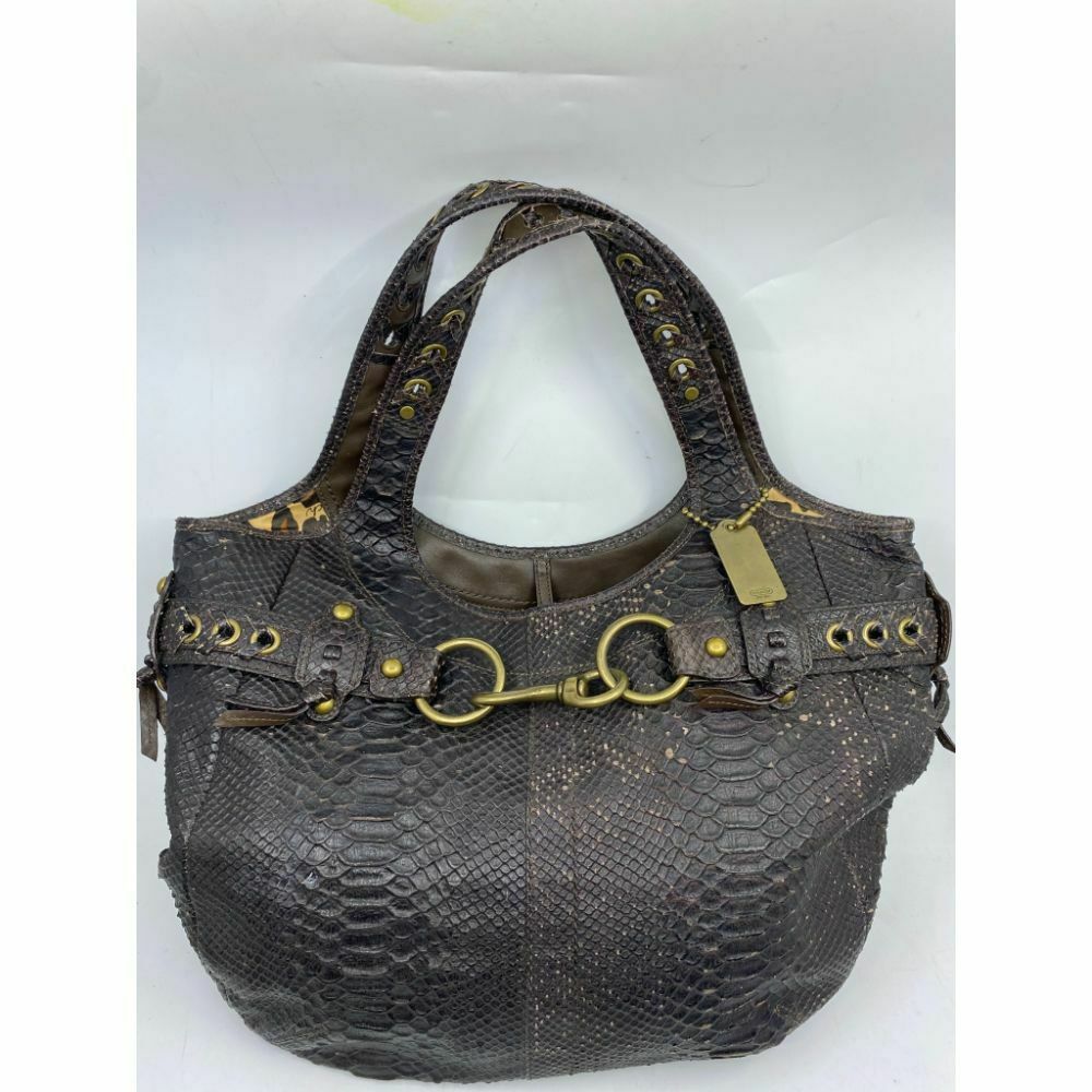 COACH Animal Embossed Leather Brown Shoulder Bag Amazing!
