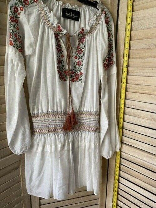 Nicole Miller white new embroidery msrp short formal dress