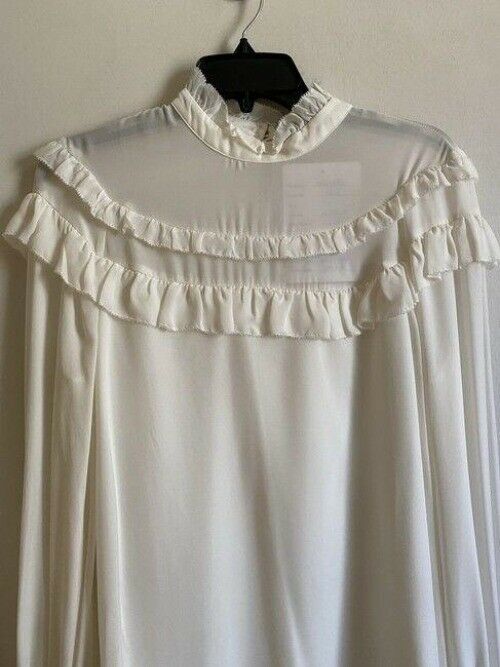 Nicole Miller off white new french ls msrp small blouse