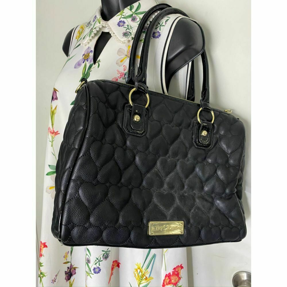BETSEY JOHNSON Faux Leather Embellished Tote Bag