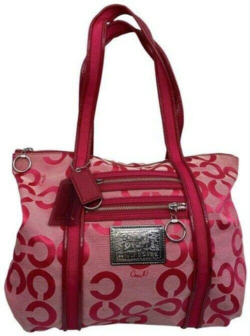coach shopping xl pink fabric tote