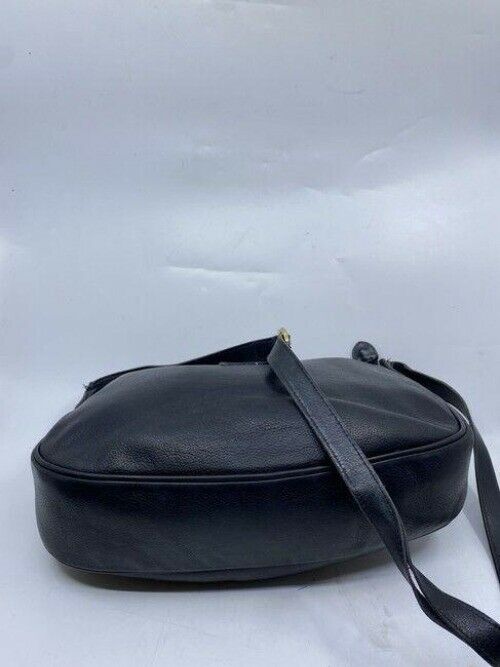 gucci vintage shoulder black leather cross body bag