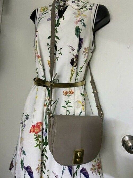 jcrew gray leather cross body bag