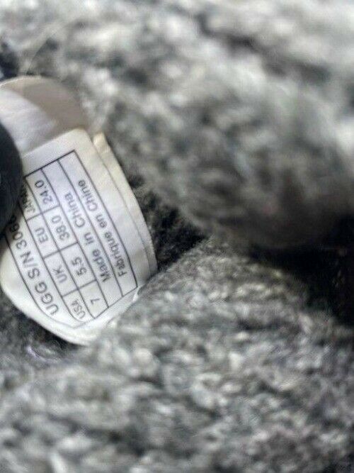 ugg australia gray knitted tall wood button winter bootsbooties size us