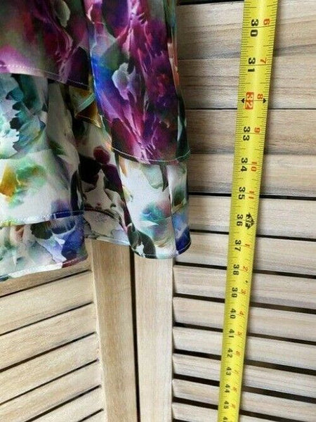 Nicole Miller multi color new tie shift MSRP short formal dress
